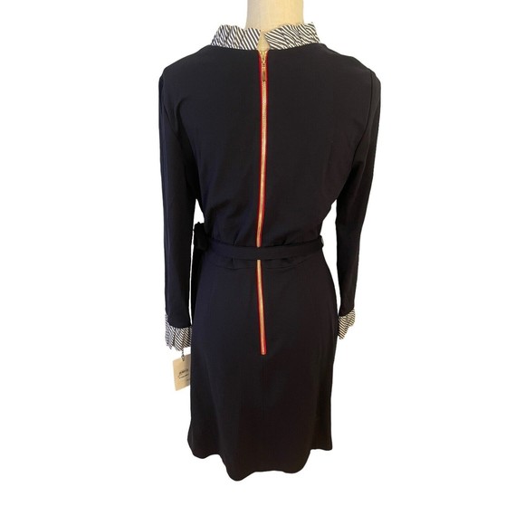 NWT 1901 Built In Stripe Collar  Shirt Dress Size 12 Belted Work Career Dress - Picture 2 of 8